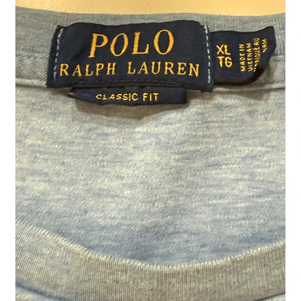 Polo Ralph Lauren Shirt Mens XL‎ Blue Classic Fit Tri Color Pony Preppy Dadcore